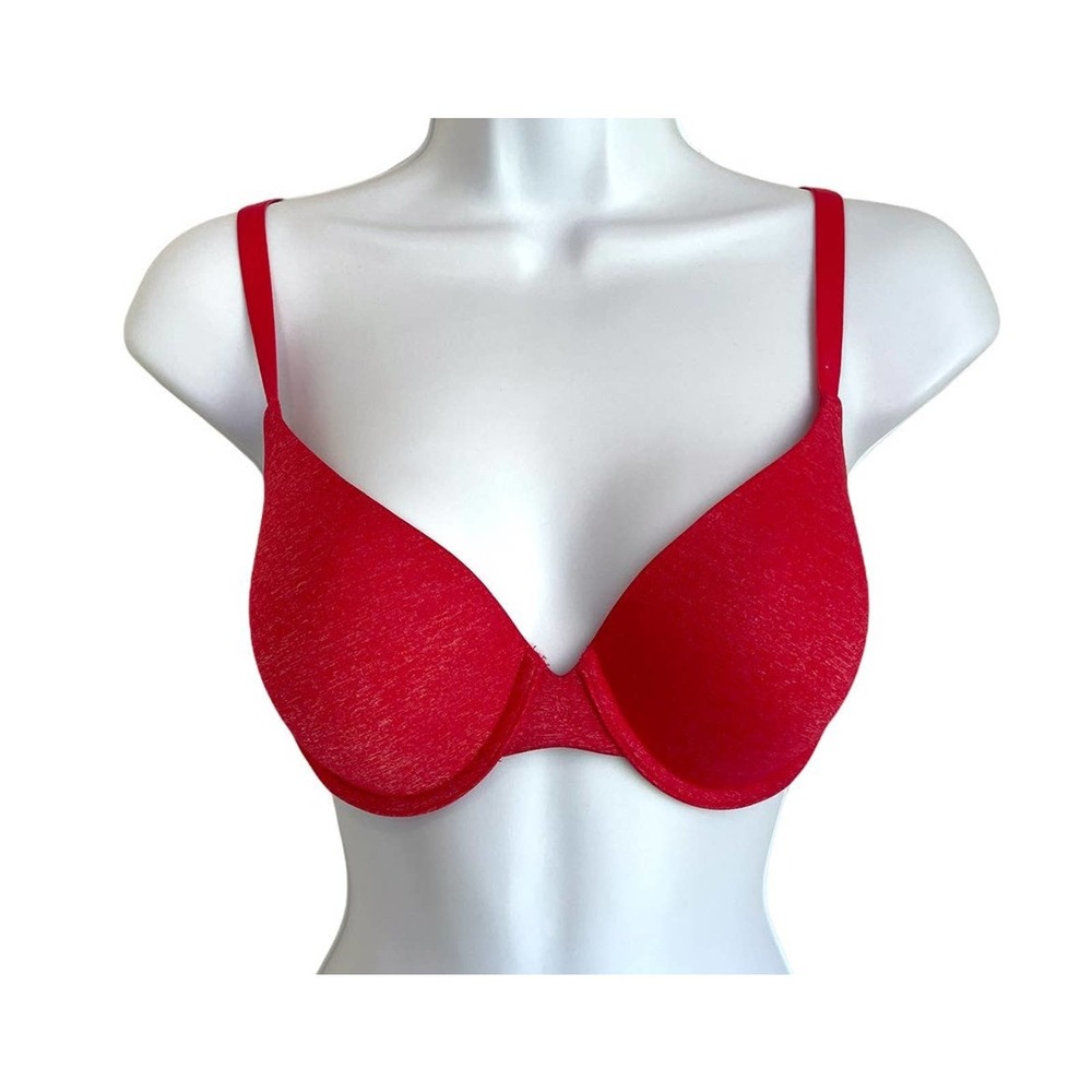 Victoria's Secret Uplift Semi Demi Red Bra 32DD Adjustable Straps